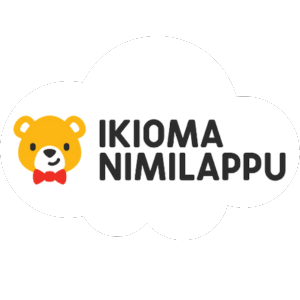 Ikioma Nimilappu logo pilvitaustalla